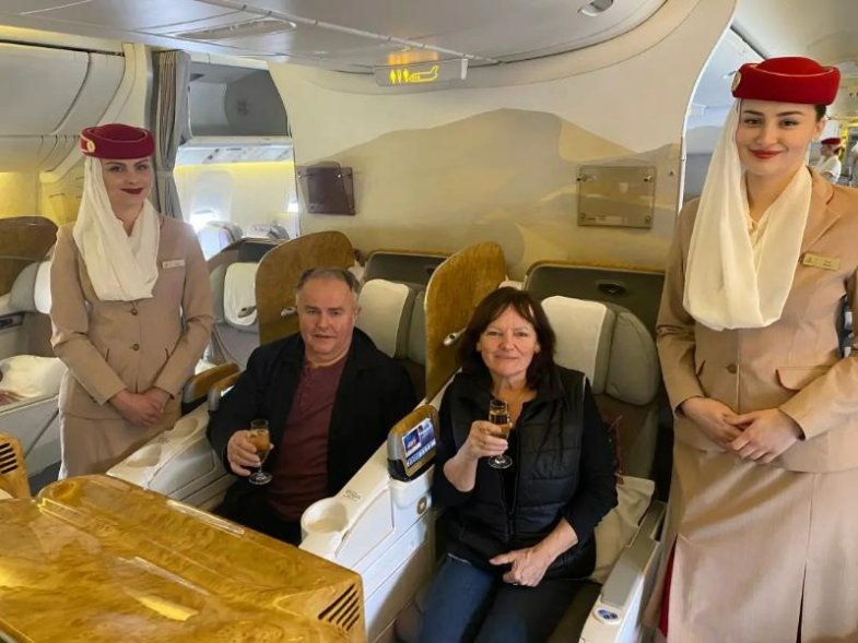 Jubilejní pasažér z Prahy do Dubaje, foto Emirates