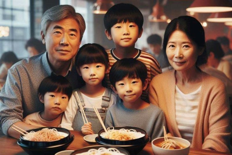 Korea, rodina, ilustrační obrázek, foto AI